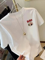 Erkek T-Shirt Oversize Kısa kol Tişört Popeye Baskılı - Beyaz