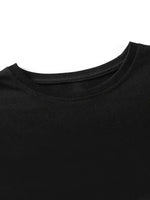 Kadın Tişört Bisiklet yaka kısa kol Eğlenceli Karikatür T-shirt - Siyah