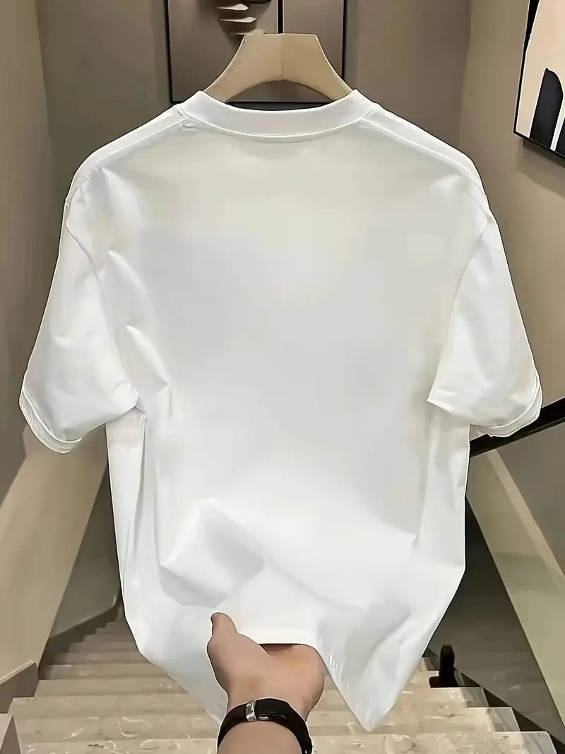 Kadın Kısa Kol Yazlık Tişört Bisiklet Yaka Baskılı Oversize T-Shirt - Beyaz
