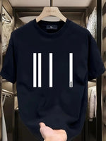 Kadın Kısa Kol Yazlık Tişört Bisiklet Yaka Baskılı Oversize T-Shirt - Siyah