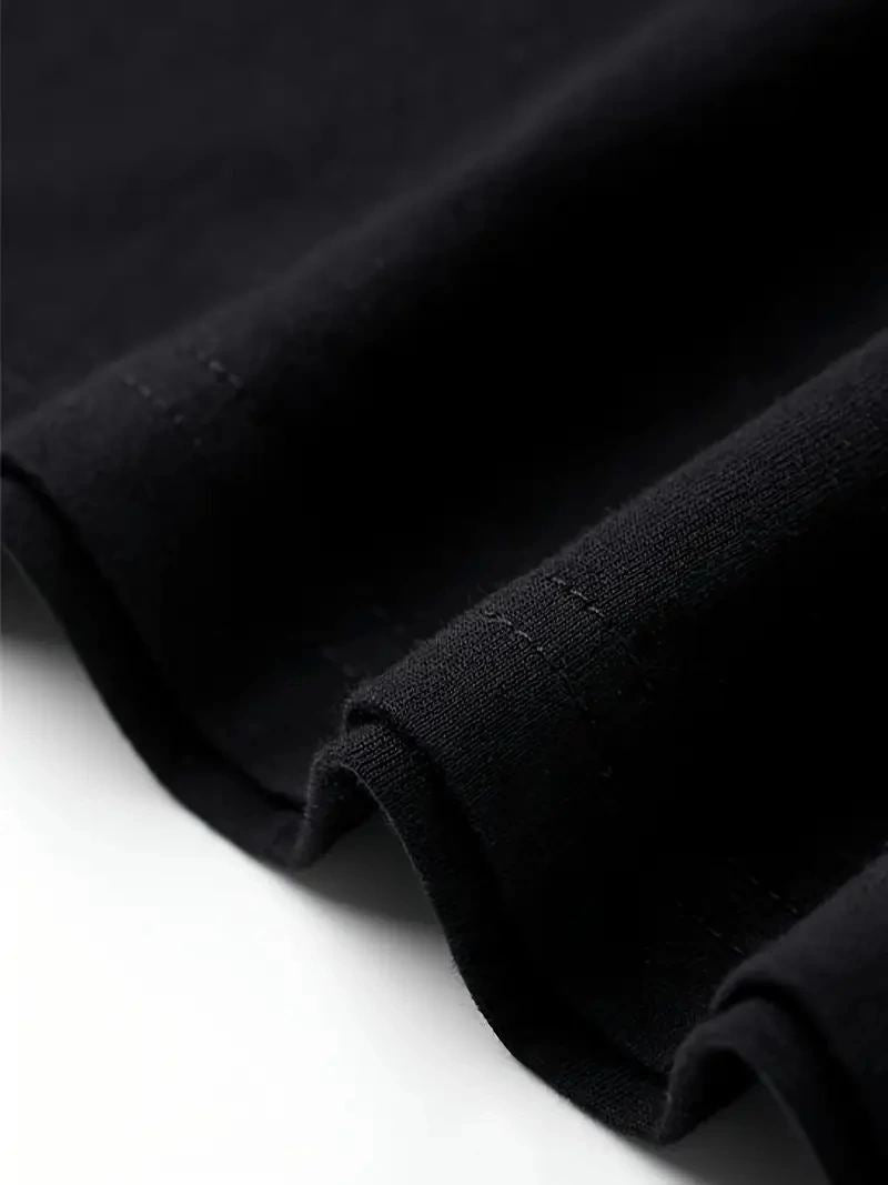 Kadın Kısa Kol Yazlık Tişört Bisiklet Yaka Baskılı Oversize T-Shirt - Siyah
