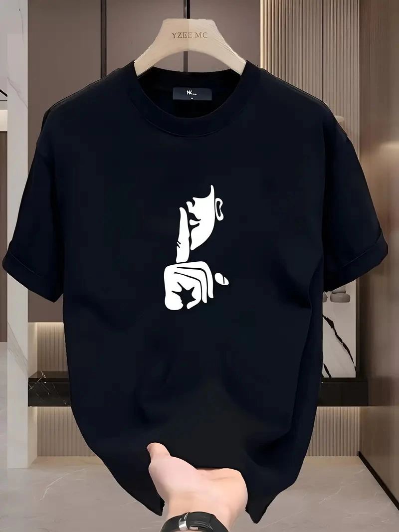 Kadın T-Shirt Bisiklet Yaka Kısa kol Baskılı Tişört - Siyah