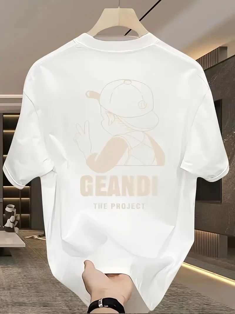 Kadın T-Shirt "GANDHI The Project" Baskılı Kısa Kollu tişört - Beyaz