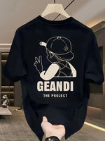 Kadın T-Shirt  "GANDHI The Project" Baskılı Kısa Kollu tişört - Siyah