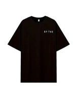 Kadın Kısa Kol Yazlık Tişört Bisiklet Yaka Okyanus Baskılı T-Shirt - Siyah