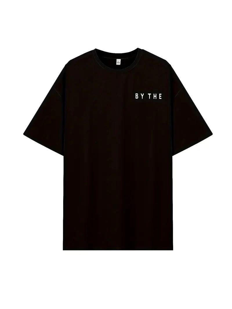 Kadın Kısa Kol Yazlık Tişört Bisiklet Yaka Okyanus Baskılı T-Shirt - Siyah