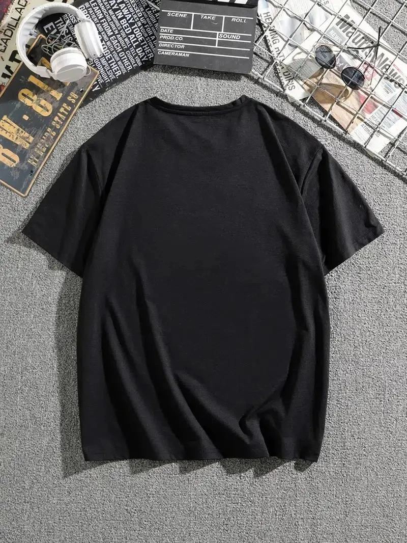 Erkek Tişört Dağ Grafikli Kısa kollu Yazlık T-shirt - Siyah