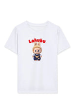 Kız Labubu Çocuk Baskılı T-Shirt - Beyaz