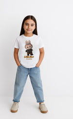 Kız Çocuk Baskılı T-Shirt - Beyaz