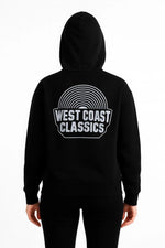Kadın Oversize Kapüşonlu Cepli Baskılı 3 İplik Pamuklu Hoodie Sweatshirt - Siyah