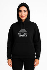 Kadın Oversize Kapüşonlu Cepli Baskılı 3 İplik Pamuklu Hoodie Sweatshirt - Siyah