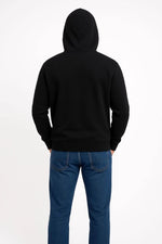 Erkek 3 İplik Pamuklu Kapüşonlu Kanguru Cepli SweatShirt hoodie - Siyah