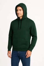 Erkek 3 İplik Pamuklu Kapüşonlu Kanguru Cepli SweatShirt hoodie - Haki