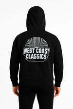 Erkek Kapüşonlu Kanguru Cepli Sweatshirt 3 İplik Pamuklu Baskılı Hoodie -  Siyah