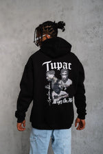 Erkek Kapüşonlu Kanguru Cepli Sweatshirt 3 İplik Pamuklu Baskılı Hoodie - Siyah