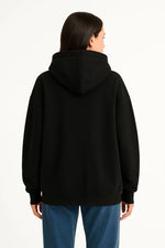 Kadın Samuray Ninja Çift Kapüşonlu Maske Detaylı 3 İplik Hoodie - Siyah
