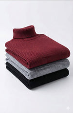 Erkek Kaşkorse Boğazlı Likralı Fitilli Slim Fit Body 3'lü Set Siyah-Bordo-Gri