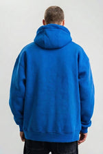 Erkek Oversize 3 İplik Pamuklu Kapüşonlu Kanguru Cepli Hoodie Sweatshirt - Saks Mavisi