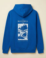 Erkek Baskılı Kapüşonlu Cepli Hoodie 3 İplik Pamuklu Sweatshirt - Saks Mavisii