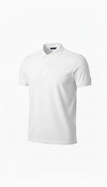 Erkek Polo Yaka Düğmeli Pike Kumaş Tişört Regular Fit Kısa Kol T-Shirt - Beyaz