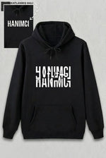Sevgililer Günü Özel Kapüşonlu Hanımcı Baskılı Oversize Sweatshirt - Siyah