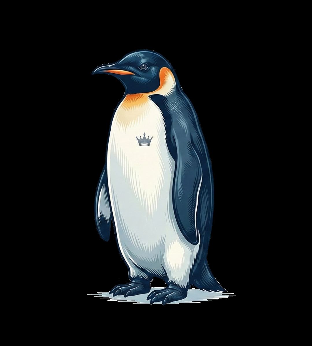 Erkek Survivor Penguin Baskılı 3 İplik Pamuklu Kapüşonlu Sweatshirt Hoodie Beyaz