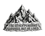 Erkek Nihilist Penguen Baskılı 3 İplik Pamuklu Kapüşonlu Sweatshirt Hoodie Beyaz