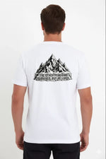 Erkek T-Shirt Nihilist Penguen Baskılı Bisiklet Yaka Kısa kol yazlık Tişört - Beyaz