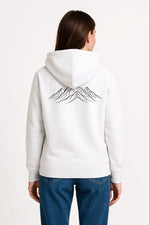 Kadın 3 İplik Pamuklu Kapüşonlu Hoodie Sweatshirt Nihilist Penguen Baskılı - Beyaz