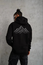Erkek Nihilist Penguen Baskılı 3 İplik Pamuklu Kapüşonlu Sweatshirt Hoodie Siyah