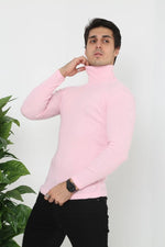 Erkek Fitilli Kaşkorse Kumaş Boğazlı Full Likralı Slimfit Body - Toz Pembe