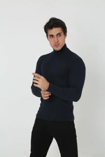 Erkek Fitilli Kaşkorse Kumaş Boğazlı Full Likralı Slimfit Body - Siyah