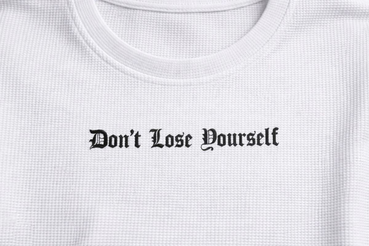Erkek Wafıl Kumaş Tişört Regular Kalıp Bisiklet Yaka Baskılı T-Shirt - Beyaz