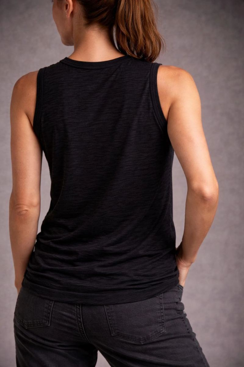 Kadın Flamlı Kumaş Kolsuz Atlet Günlük Fitness Spor T-Shirt - Siyah