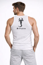 Erkek Spor Fitilli Kaşkorse Arka Basklı Atlet 3'lü Set Beyaz-Bebek Mavisi-Kahverengi