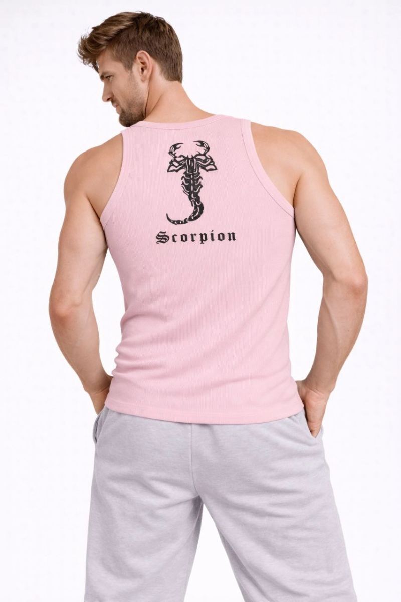 Erkek Spor Fitilli Kaşkorse Arka Basklı Atlet 3'lü Set Mint Yeşili-Pembe-Bebek Mavisi